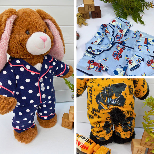 Bear Pattern Textured Pajama Coordinates