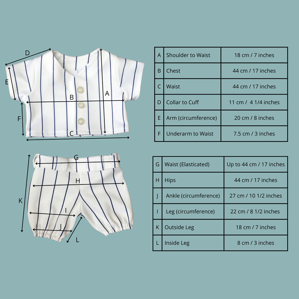 Teddy Bear Baseball Uniform PDF Sewing Pattern. – Best Dressed Bears