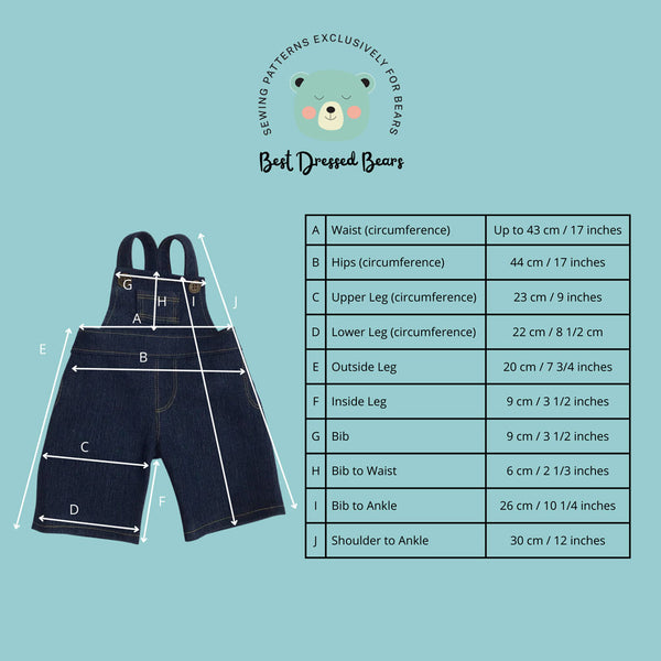 Teddy Bear Overalls Dungarees Sewing Pattern Best Dressed Bears teddy-bear-overalls-dungarees-sewing-pattern-best-dressed-bears
