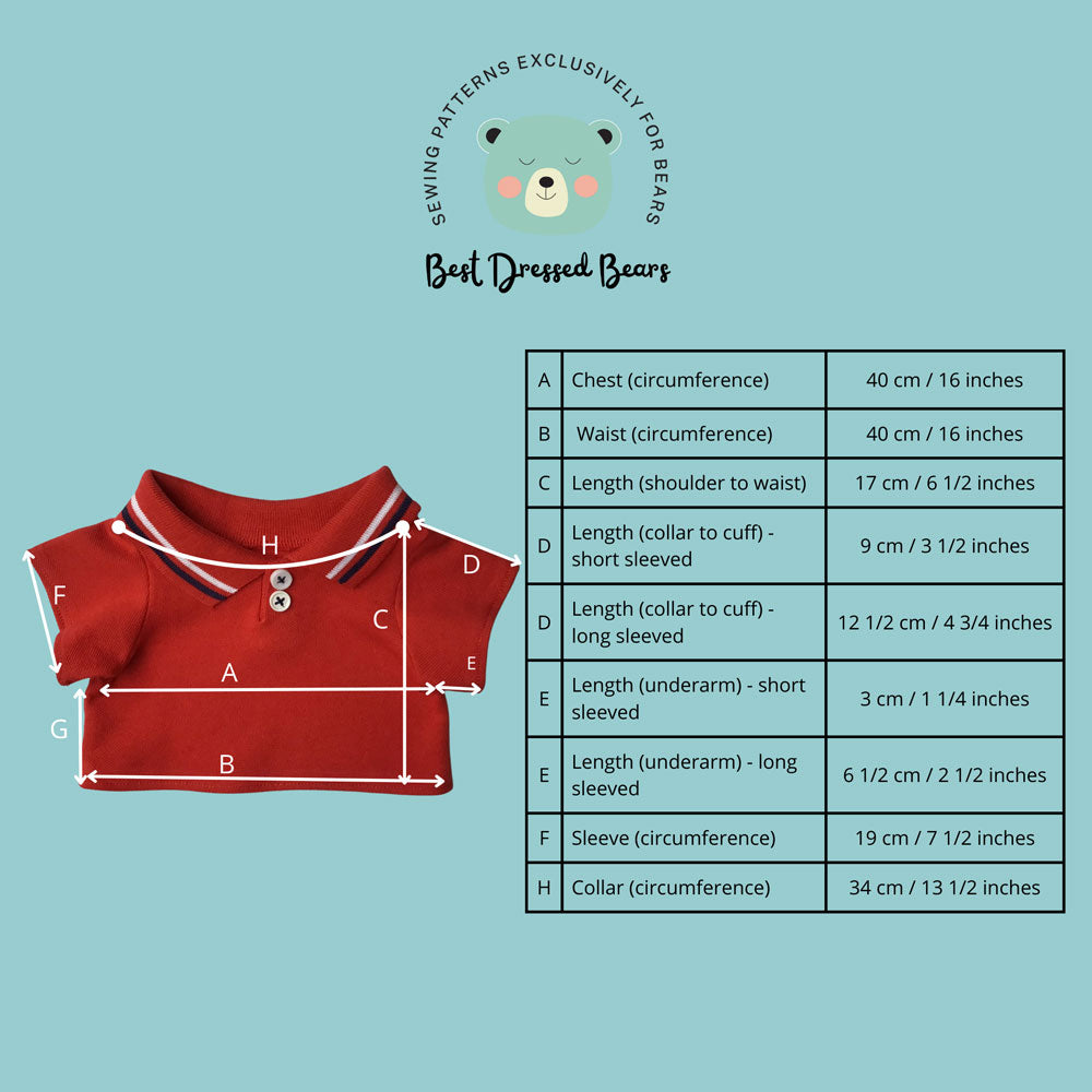 Teddy Bear Polo Shirt Sewing Pattern – Best Dressed Bears teddy-bear-polo-shirt-sewing-pattern-best-dressed-bears
